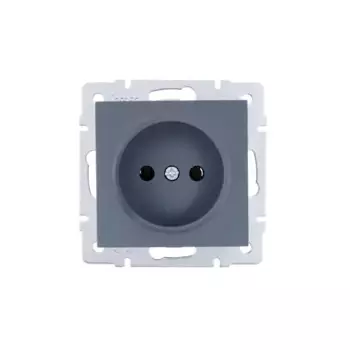 Розетка встраиваемая Lezard Vesna 742-3488-121B без заземления цвет графит