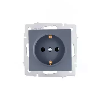 Розетка встраиваемая Lezard Vesna 742-3488-124B с заземлением цвет графит