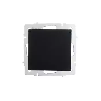 Розетка встраиваемая Lezard Vesna 742-4288-123B с заземлением с крышкой цвет черный