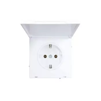 Розетка встраиваемая Lezard Zima с заземлением с крышкой цвет белый