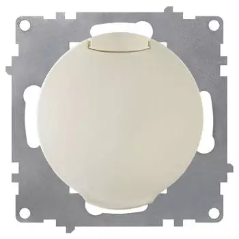 Розетка встраиваемая Onekey Florence с заземлением с крышкой цвет бежевый
