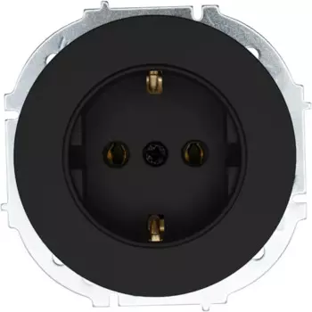 Розетка встраиваемая Osen с заземлением цвет черный бархат