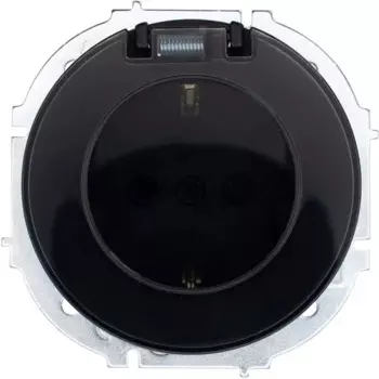 Розетка встраиваемая Osen с заземлением с крышкой цвет черный бархат