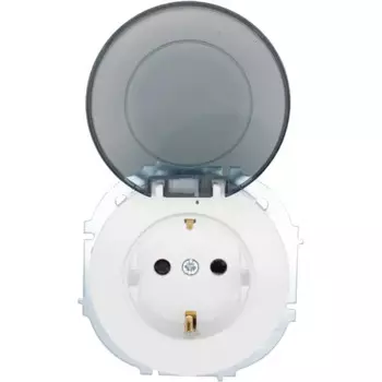 Розетка встраиваемая Osen с заземлением с крышкой цвет белый