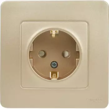 Розетка встраиваемая Systeme Electric Blanca с заземлением со шторками 16 А цвет титановый