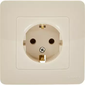 Розетка встраиваемая Systeme Electric Blanca с заземлением без шторок 16 А цвет бежевый