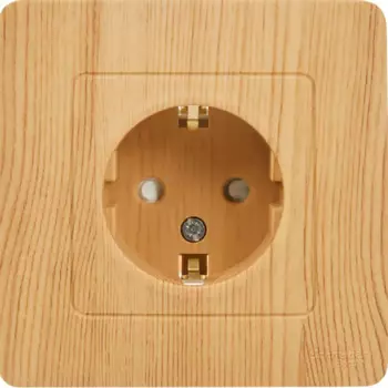 Розетка встраиваемая Systeme Electric Blanca с заземлением со шторками 16 А цвет ясень