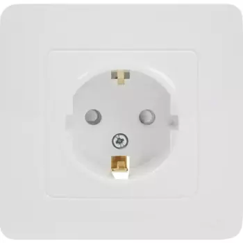 Розетка встраиваемая Systeme Electric Blanca с заземлением со шторками цвет белый