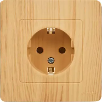 Розетка встраиваемая Systeme Electric Blanca с заземлением без шторок 16 А цвет ясень
