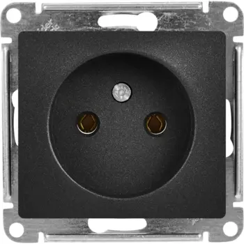 Розетка встраиваемая Systeme Electric Glossa без заземления цвет антрацит