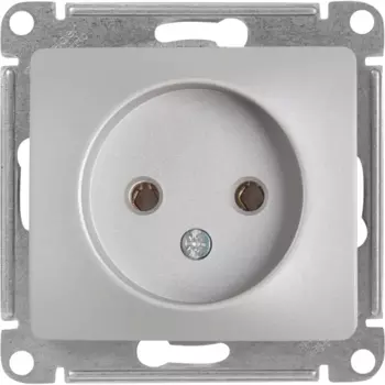 Розетка встраиваемая Systeme Electric Glossa без заземления цвет платина