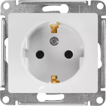 Розетка встраиваемая Systeme Electric Glossa с заземлением цвет белый
