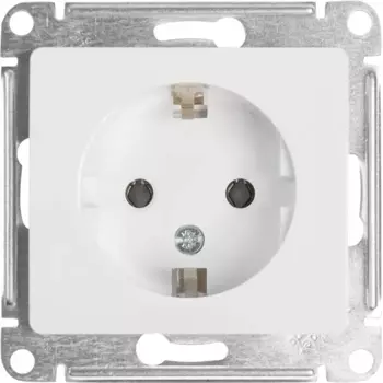 Розетка встраиваемая Systeme Electric Glossa с заземлением цвет молочный