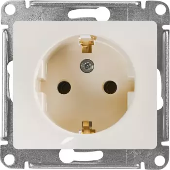 Розетка встраиваемая Systeme Electric Glossa с заземлением цвет бежевый