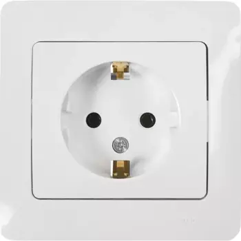Розетка встраиваемая Systeme Electric Glossa с заземлением в сборе цвет белый