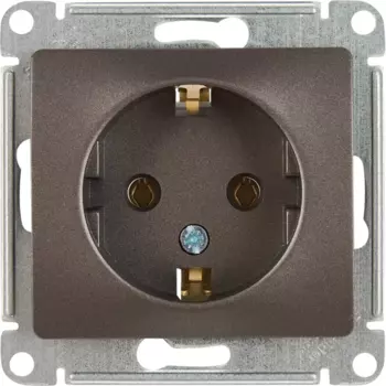 Розетка встраиваемая Systeme Electric Glossa с заземлением цвет графитовый