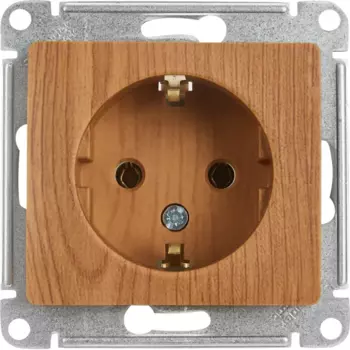 Розетка встраиваемая Systeme Electric Glossa с заземлением цвет дуб