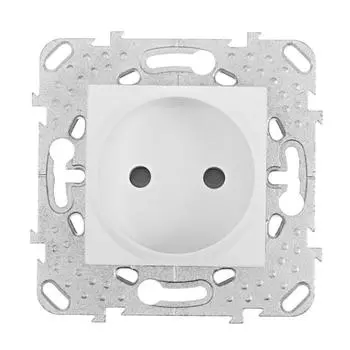 Розетка встраиваемая Schneider Electric Unica без заземления со шторками цвет белый