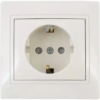 Розетка встраиваемая Tdm Electric Таймыр c заземлением со шторками цвет бежевый