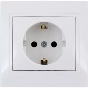 Розетка встраиваемая Tdm Electric Таймыр с заземлением, цвет белый