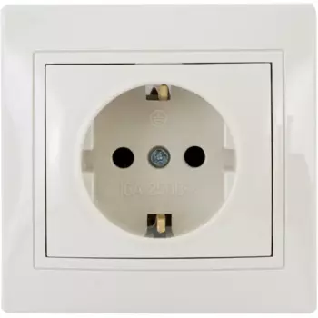 Розетка встраиваемая Tdm Electric Таймыр с заземлением, цвет бежевый
