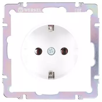 Розетка встраиваемая Werkel с заземлением, цвет белый