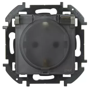 Розетка с заземлением IP44 - Lexman Lilian - со шторками с защитной крышкой 16А 250В винтовые зажимы - титан