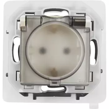 Розетка с заземлением IP44 - Lexman Lilian - со шторками с защитной крышкой 16А 250В винтовые зажимы - жемчуг