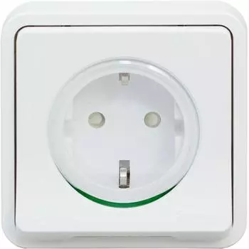 Розетка встраиваемая влагозащищённая Schneider Electric Mureva Styl с заземлением, с крышкой и шторками, IP55, цвет белый