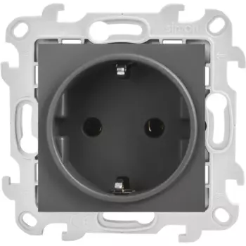 Розетка встраиваемый Simon 24 Push&Go с заземлением цвет графит