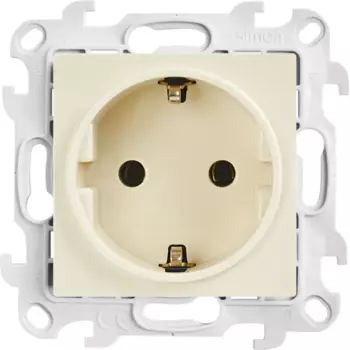 Розетка встраиваемый Simon 24 Push&Go с заземлением цвет слоновая кость