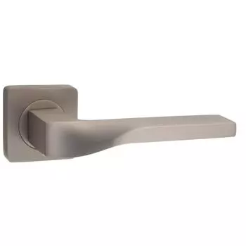 Ручка дверная на розетке ЭННИО, цвет никель суперматовый