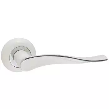 Ручка дверная на розетке Модена ЦАМ гальваническое покрытие цвет белый/хром