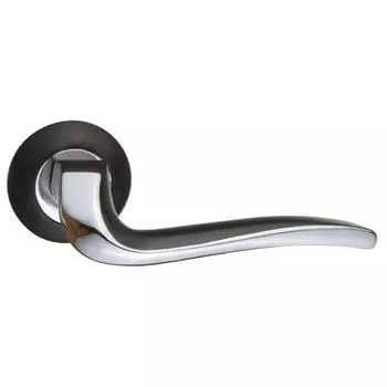 Ручка дверная на розетке Моретти ЦАМ гальваническое покрытие цвет черный/хром