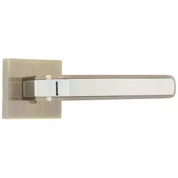 Ручка дверная на розетке NEO DM/HD ABG/CP-6, цвет античная бронза/хром