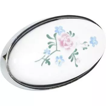 Ручка-кнопка мебельная L4.KNOB03WH, цвет белый/хром