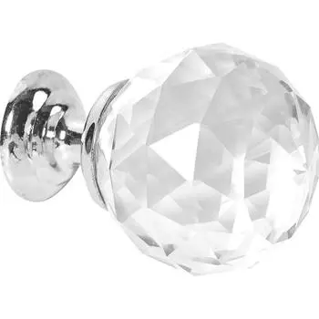 Ручка-кнопка мебельная L4.KNOB07TR, цвет прозрачный/хром