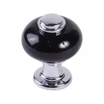 Мебельная ручка-кнопка мебельная Larvij L4.knob18BL цвет черная