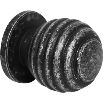 Мебельная ручка-кнопка 6401 античное серебро 30 мм