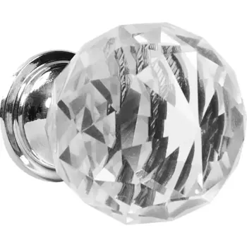 Ручка-кнопка мебельная Inspire Wilson 30x30 мм цвет прозрачный хром