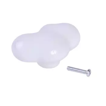 Мебельная ручка-кнопка белый