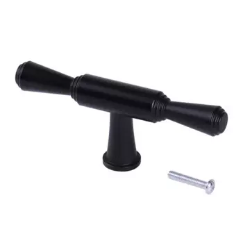 Мебельная ручка-кнопка L4.KNOB16BL алюминий цвет черная