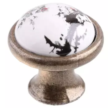 Мебельная ручка-кнопка бронза