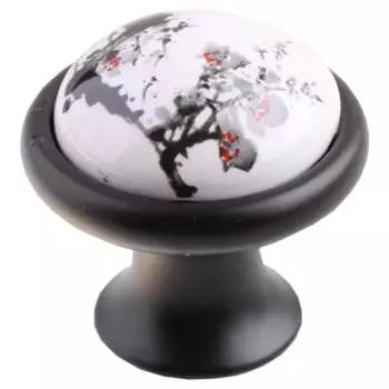 Мебельная ручка-кнопка мм цвет черная