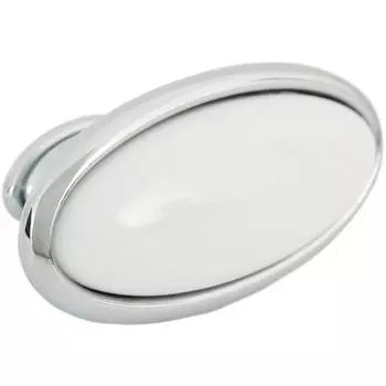 Ручка-кнопка мебельная с фарфором KF09-11, цвет хром