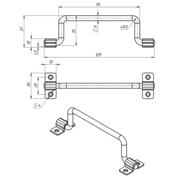 Ручка откидная Металлист №4