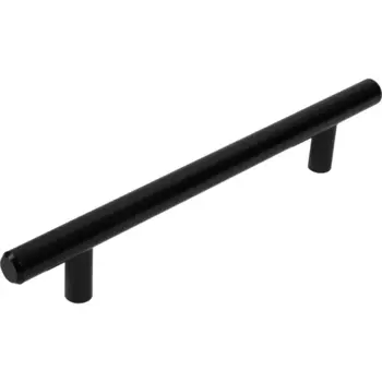 Мебельная ручка-рейлинг матовый черный 128 мм
