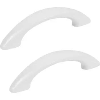 Ручка-скоба, 64 мм, пластик, цвет белый, 2 шт.
