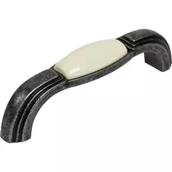 Мебельная ручка-скоба состаренное серебро 96 мм