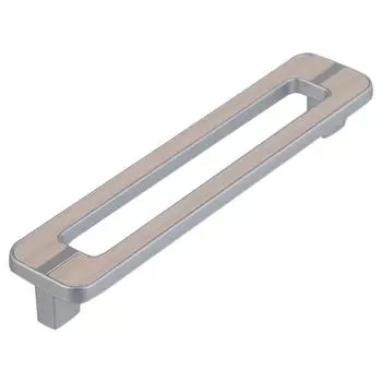 Ручка-скоба S-148 128 мм цвет сатин светлый кромка дуб молочный